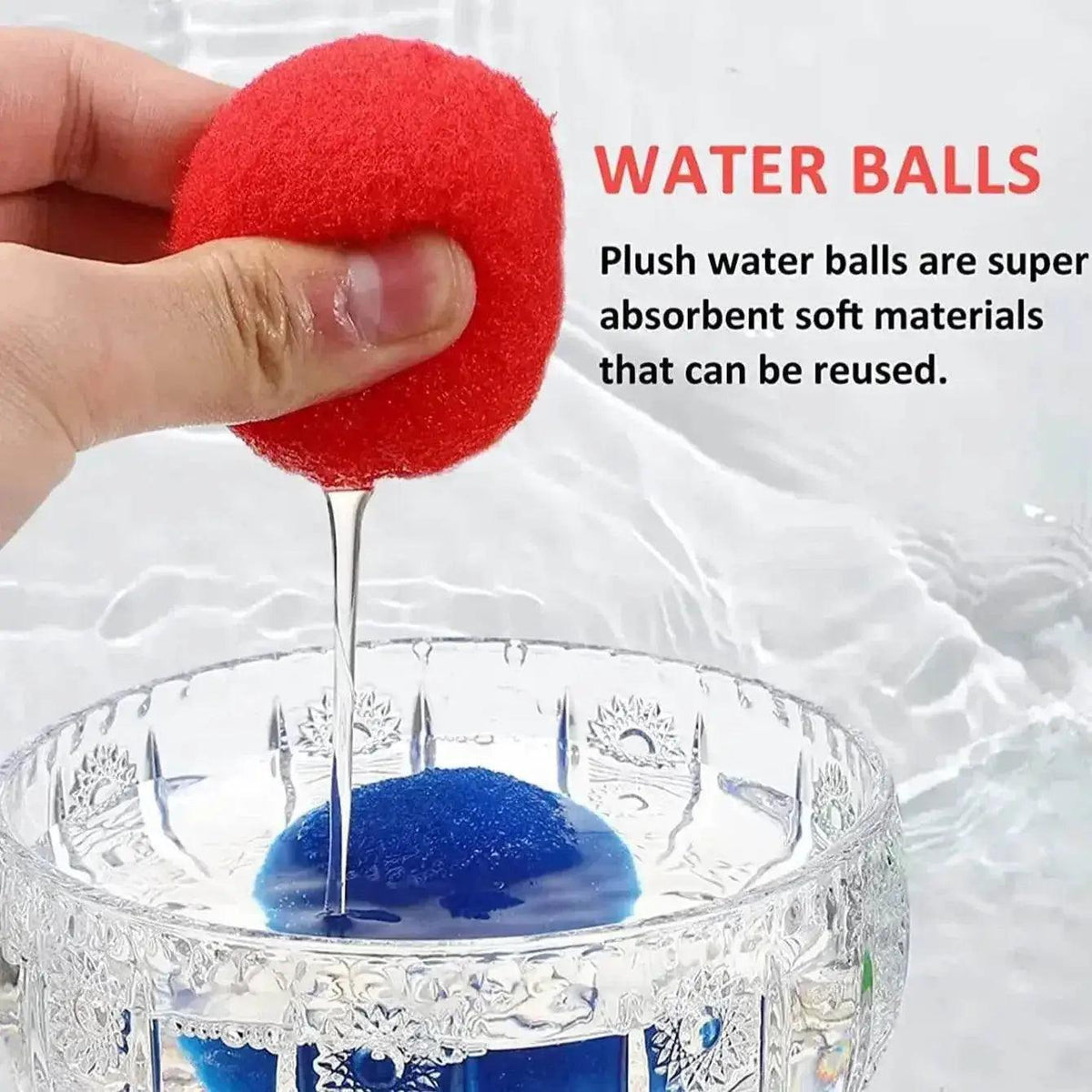  15PCS Reusable Colorful Sponge Water Balls Splash Balloons for Kids and Adults Summer Water Pool Toys -  ToylandEU™