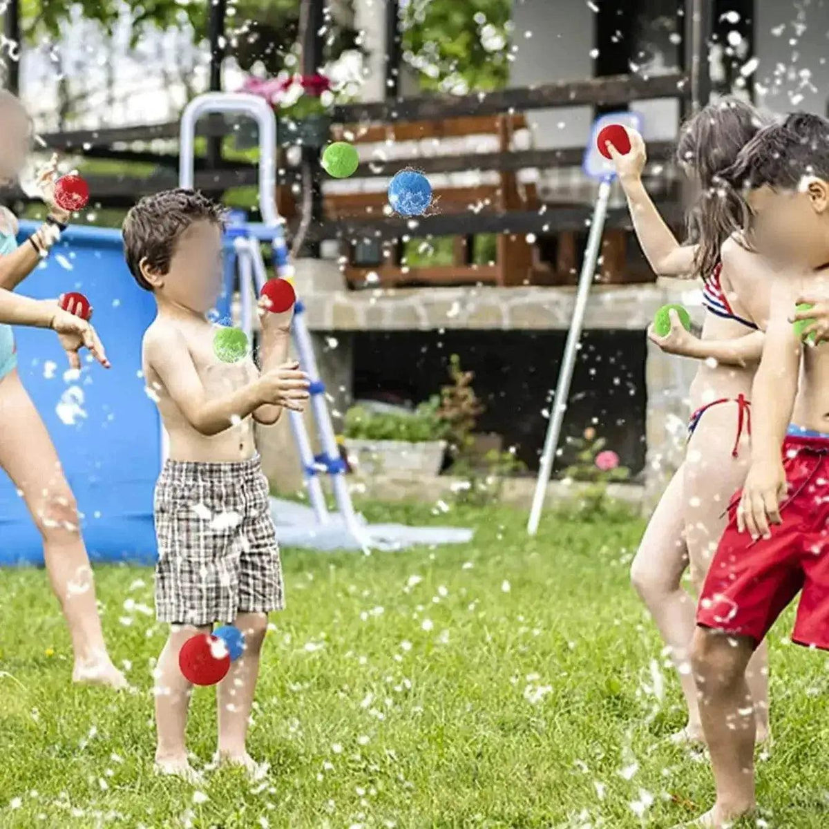  15PCS Reusable Colorful Sponge Water Balls Splash Balloons for Kids and Adults Summer Water Pool Toys -  ToylandEU™