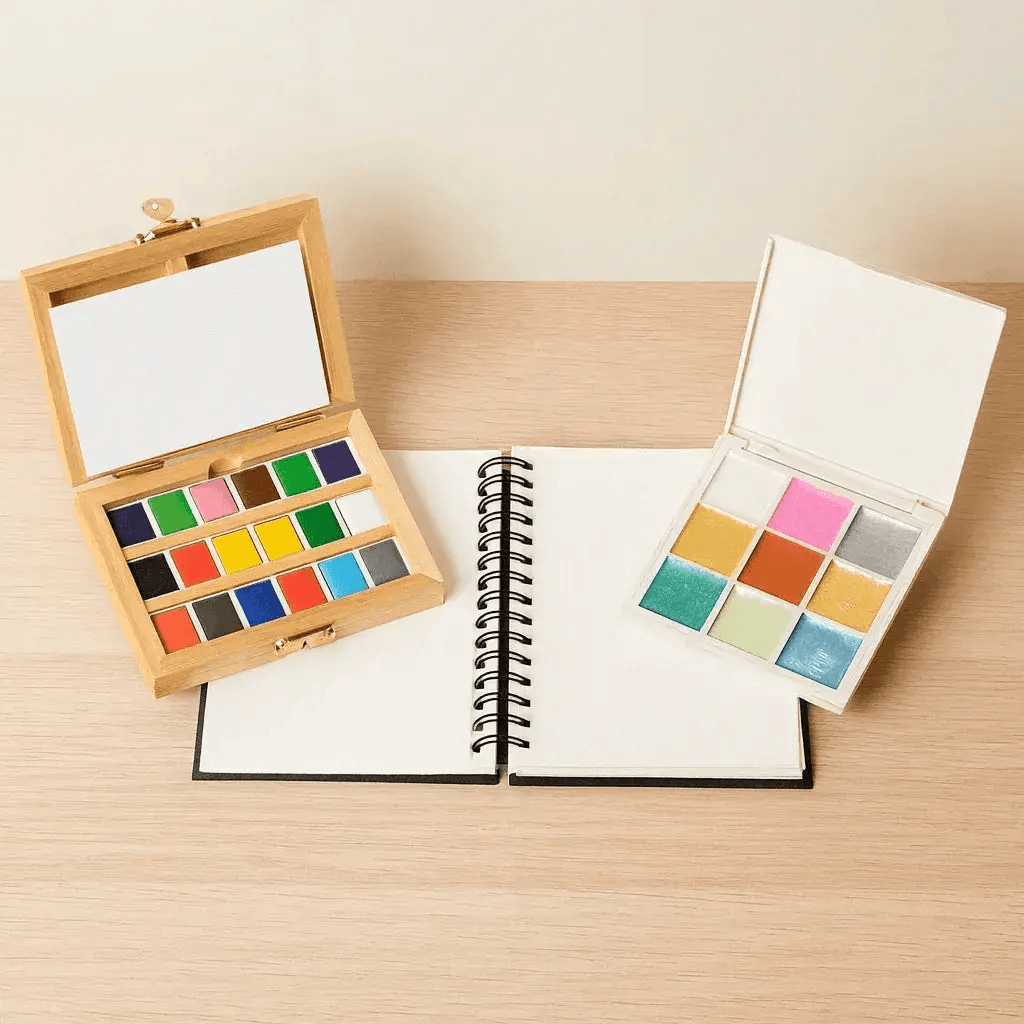 Watercolor Essentials Bundle | Bamboo Case, Metallics, & Paper Pad - ToylandEU