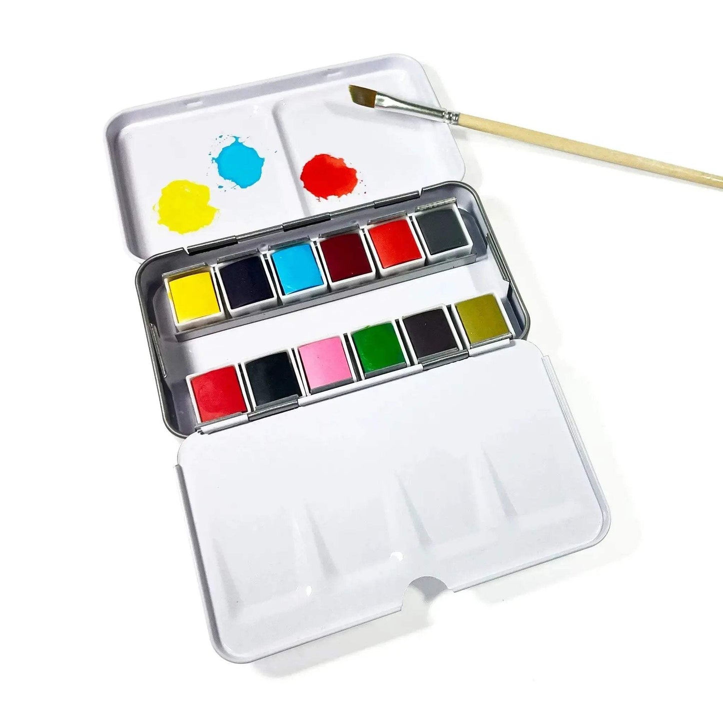 Watercolors – Metal Palette – 12 Colors – Travel Friendly - ToylandEU