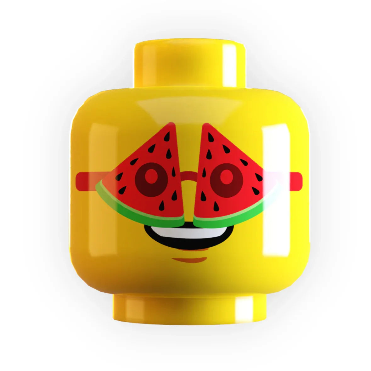 Watermelon Glasses on Minifig Head made using LEGO part - ToylandEU