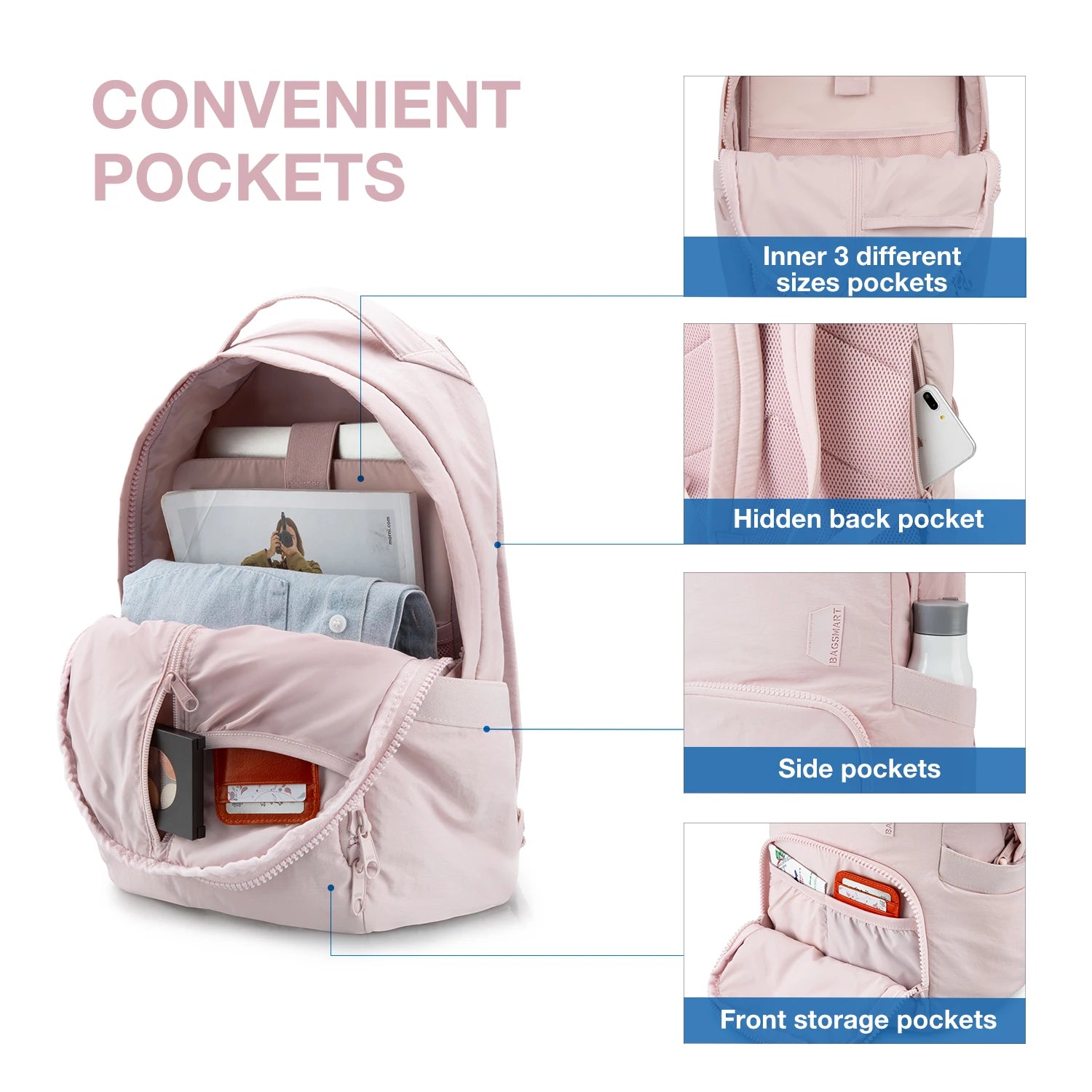 Waterproof Anti Theft Laptop Backpack For Women 13 Inch - ToylandEU