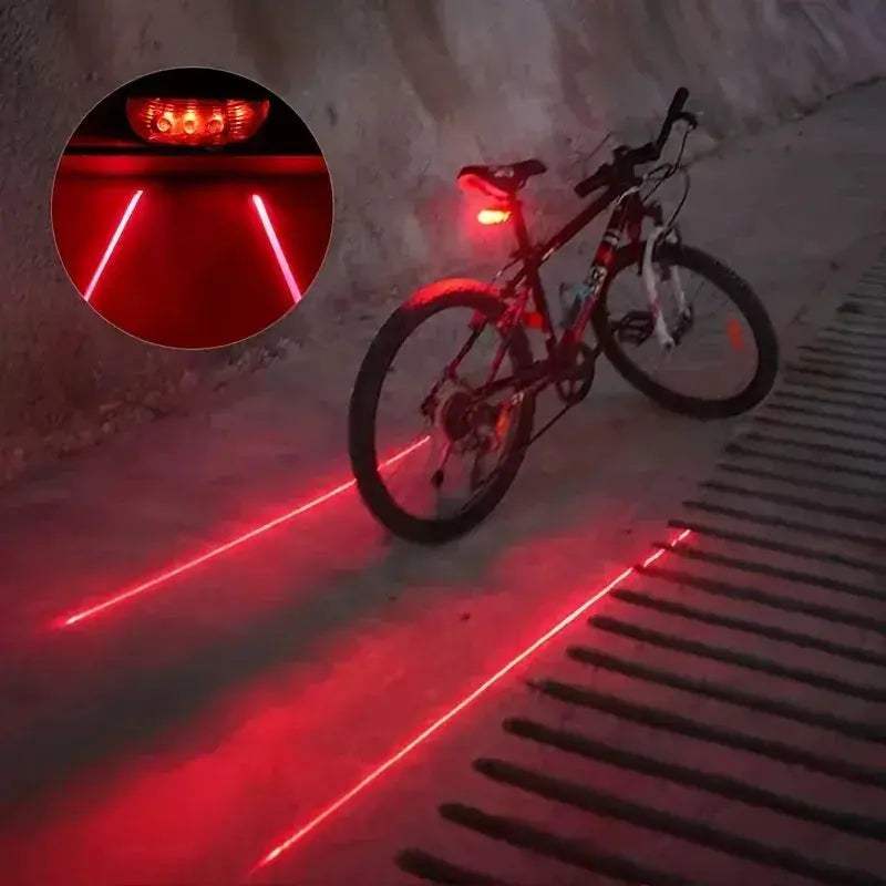 Waterproof Bicycle LED Tail Light with Dual Lasers for Safety - ToylandEU