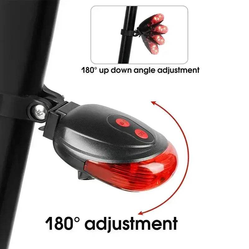 Waterproof Bicycle LED Tail Light with Dual Lasers for Safety - ToylandEU