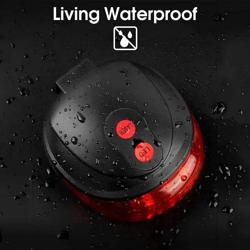 Waterproof Bicycle LED Tail Light with Dual Lasers for Safety - ToylandEU