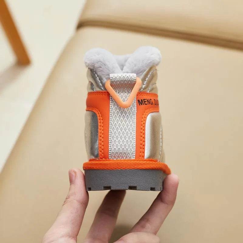 Waterproof Girls' Winter Snow Boots with Plush Lining - Stylish Leather and Anti-Slip Short Booties for Children - ToylandEU