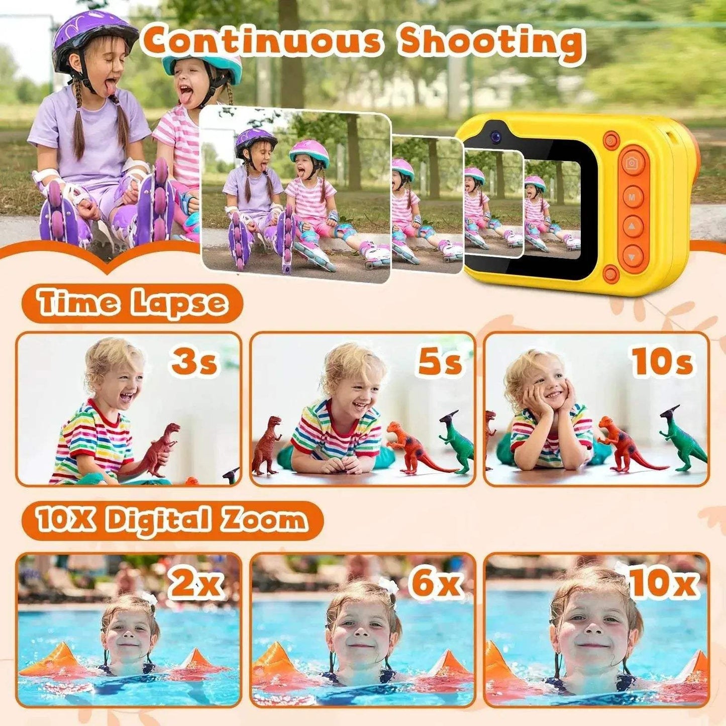  Waterproof Kids Camera 2.4'' HD 1080P for 3-12 Years -  ToylandEU™
