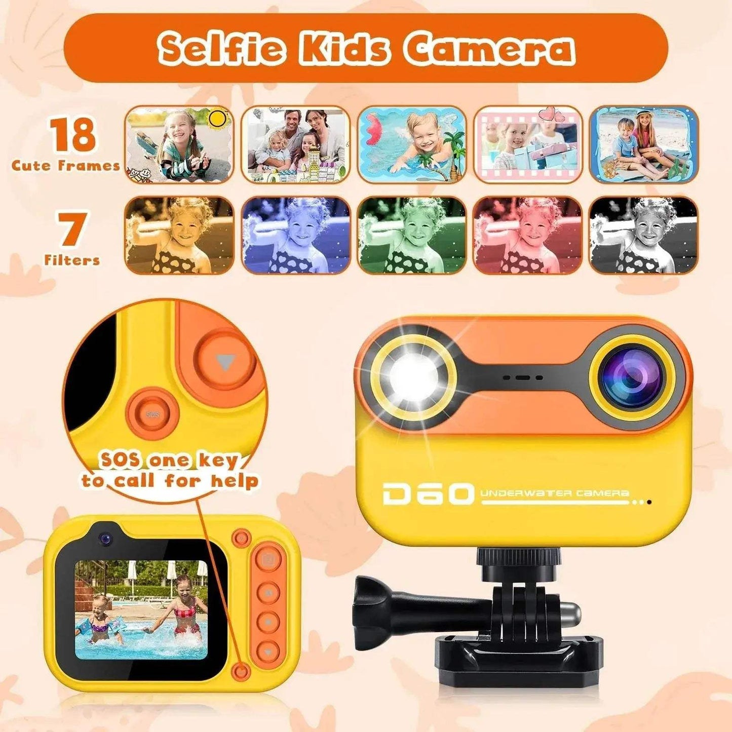 Waterproof Kids Camera 2.4'' HD 1080P for 3-12 Years -  ToylandEU™