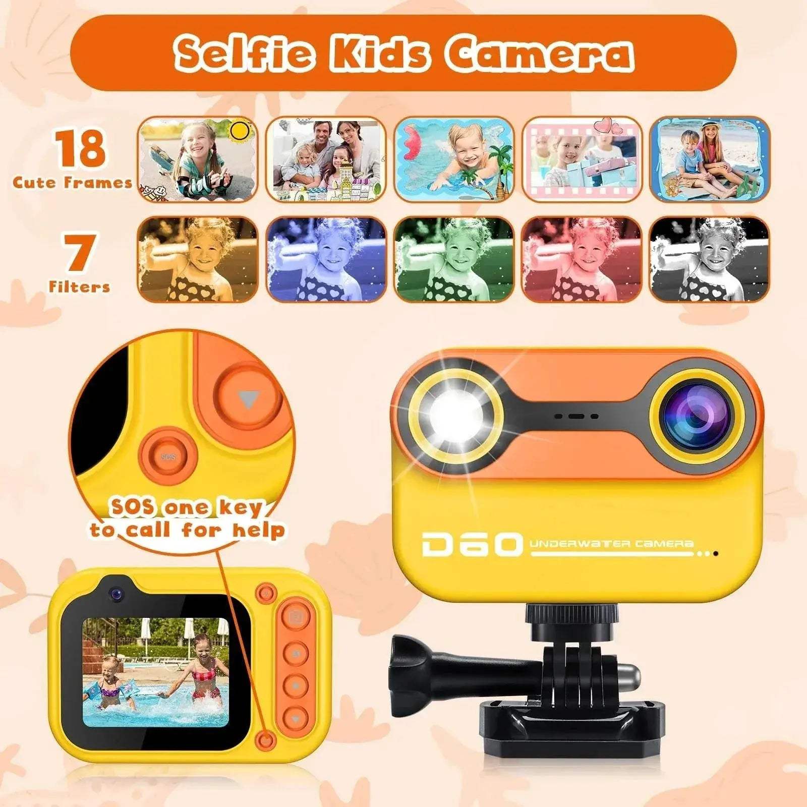  Waterproof Kids Camera 2.4'' HD 1080P for 3-12 Years -  ToylandEU™
