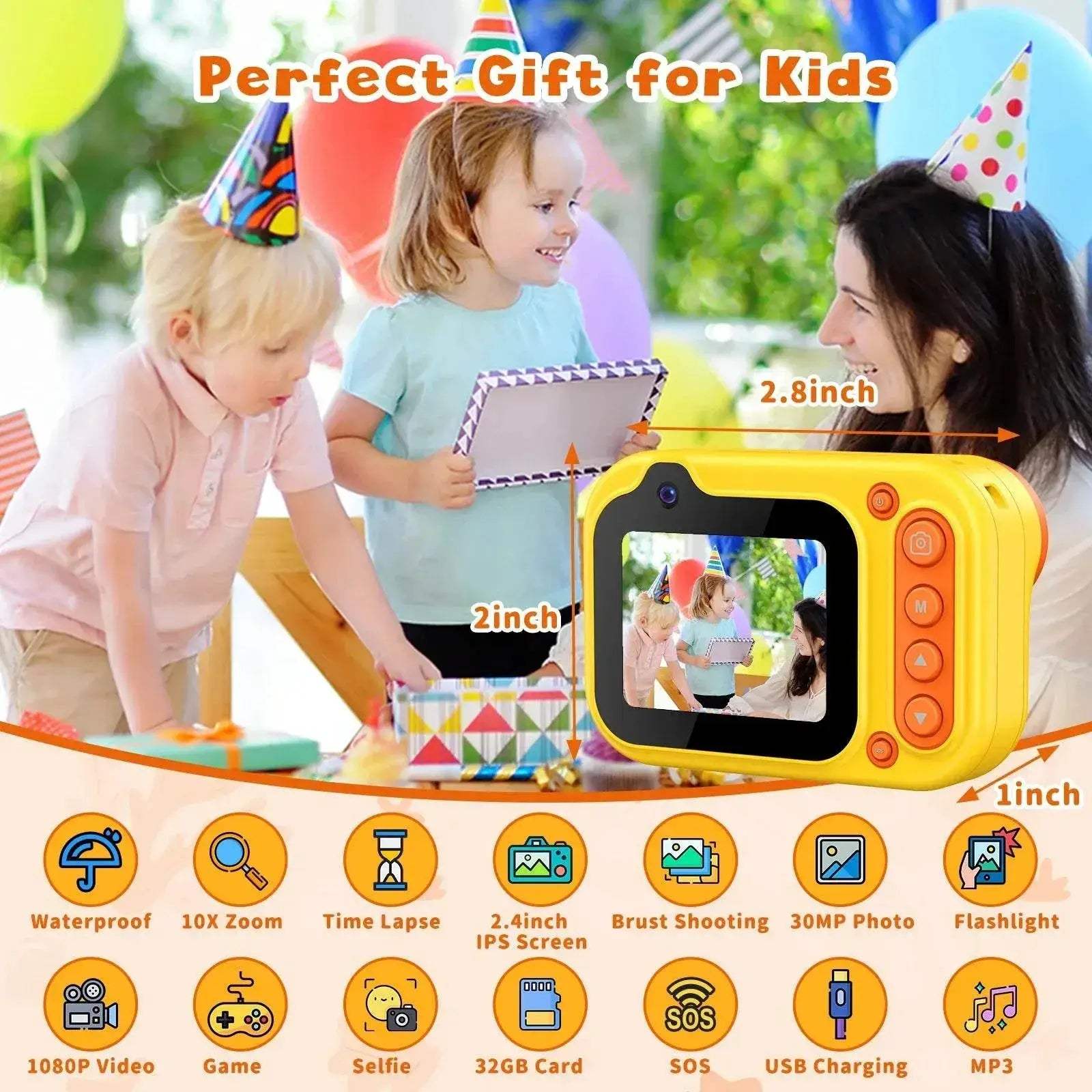  Waterproof Kids Camera 2.4'' HD 1080P for 3-12 Years -  ToylandEU™