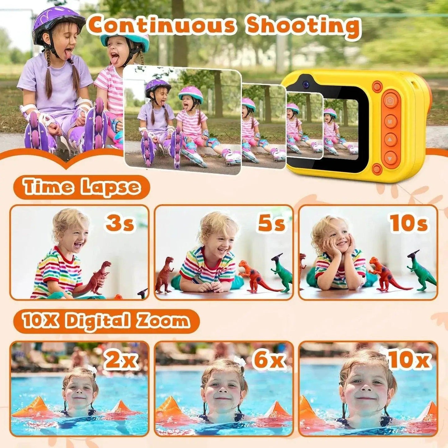  Waterproof Kids Camera 2.4'' HD 1080P for 3-12 Years -  ToylandEU™