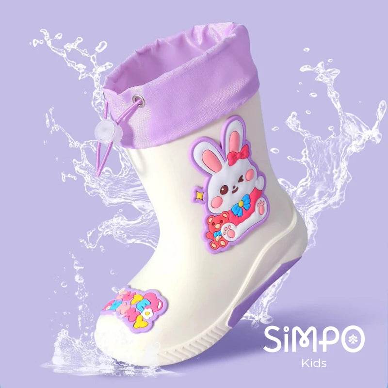 Waterproof Kids Rain Boots Cartoon Unicorn Pattern For Kids - ToylandEU