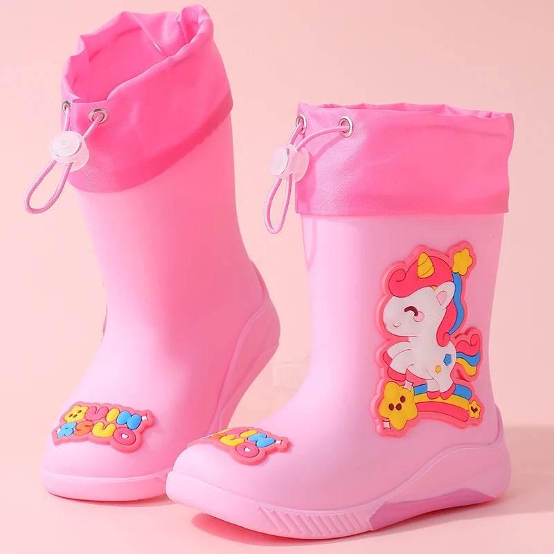 Waterproof Kids Rain Boots Cartoon Unicorn Pattern For Kids - ToylandEU