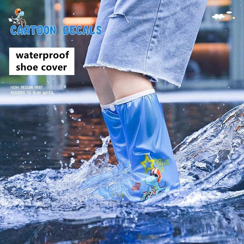 Waterproof Kids Rain Boots Dino Cartoon Zip Closure Kids - ToylandEU