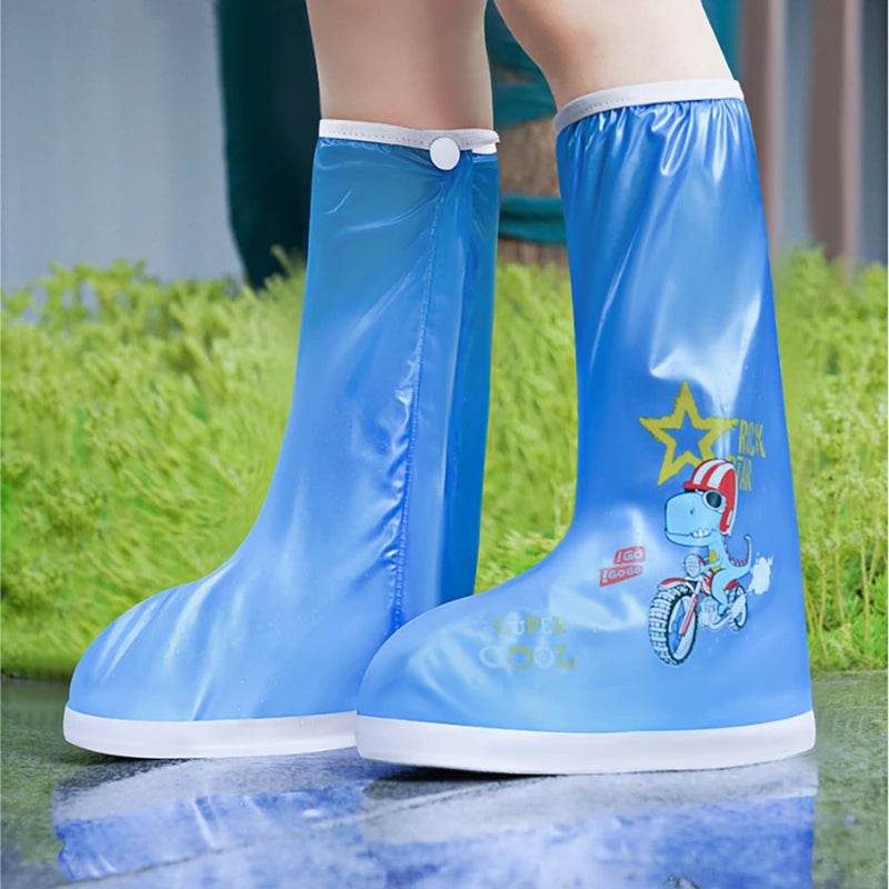 Waterproof Kids Rain Boots Dino Cartoon Zip Closure Kids - ToylandEU