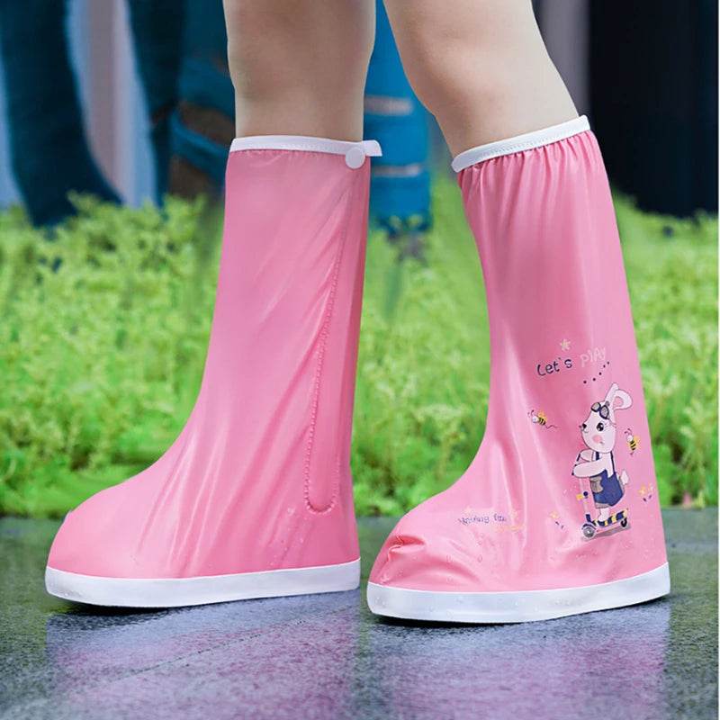 Waterproof Kids Rain Boots Dino Cartoon Zip Closure Kids - ToylandEU