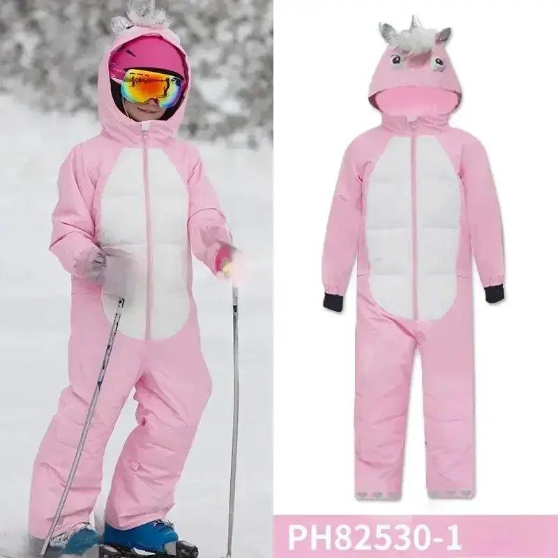  Waterproof Kids Ski Suit Cartoon Dinosaur Unicorn -  ToylandEU™