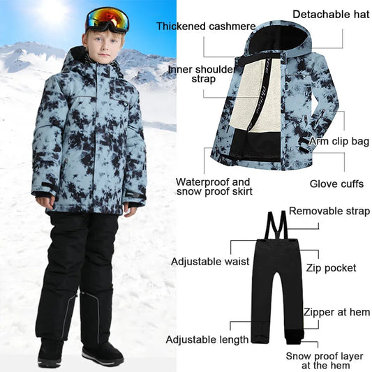 Waterproof Kids Snow Jacket Hooded Warm Winter Coat - ToylandEU