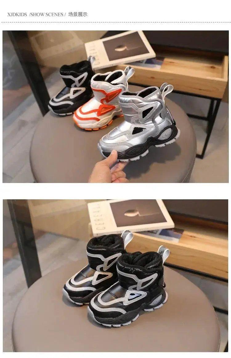  Waterproof Plush Winter Ankle Boots for Kids - Non-Slip Fashion Footwear for Boys and Girls -  ToylandEU™