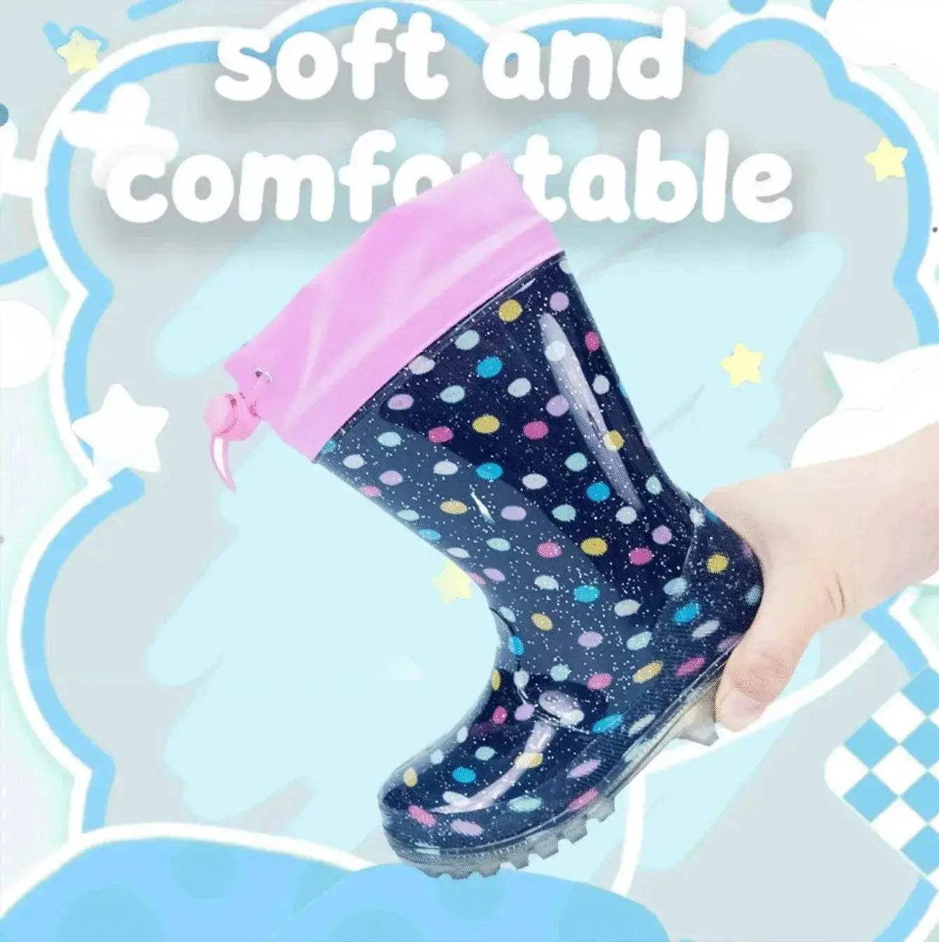  Waterproof Rain Boots Kids Polka Dot Pink Toyland EU -  ToylandEU™