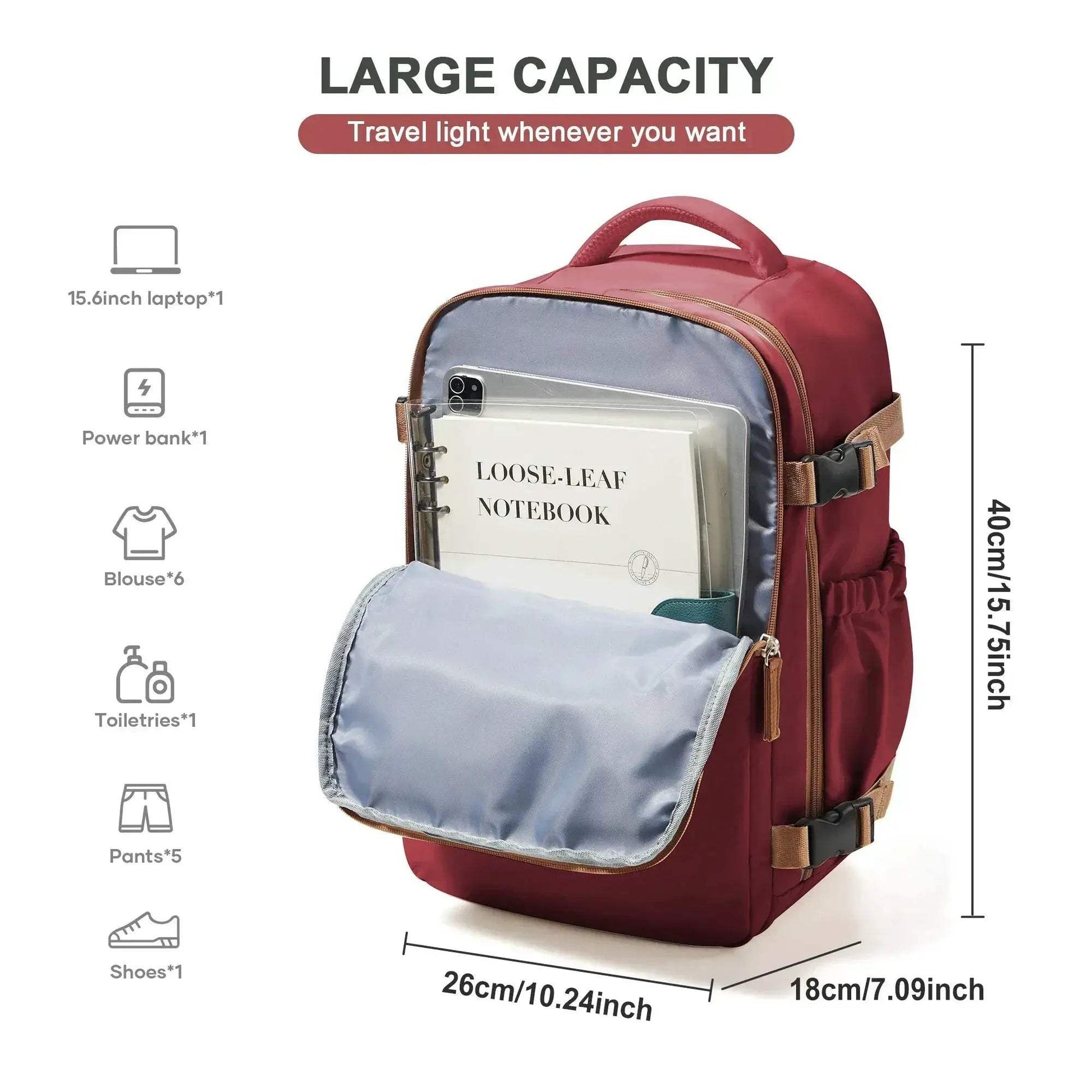 Waterproof Travel Backpack Carry On for 15.6 Inch Laptop - ToylandEU