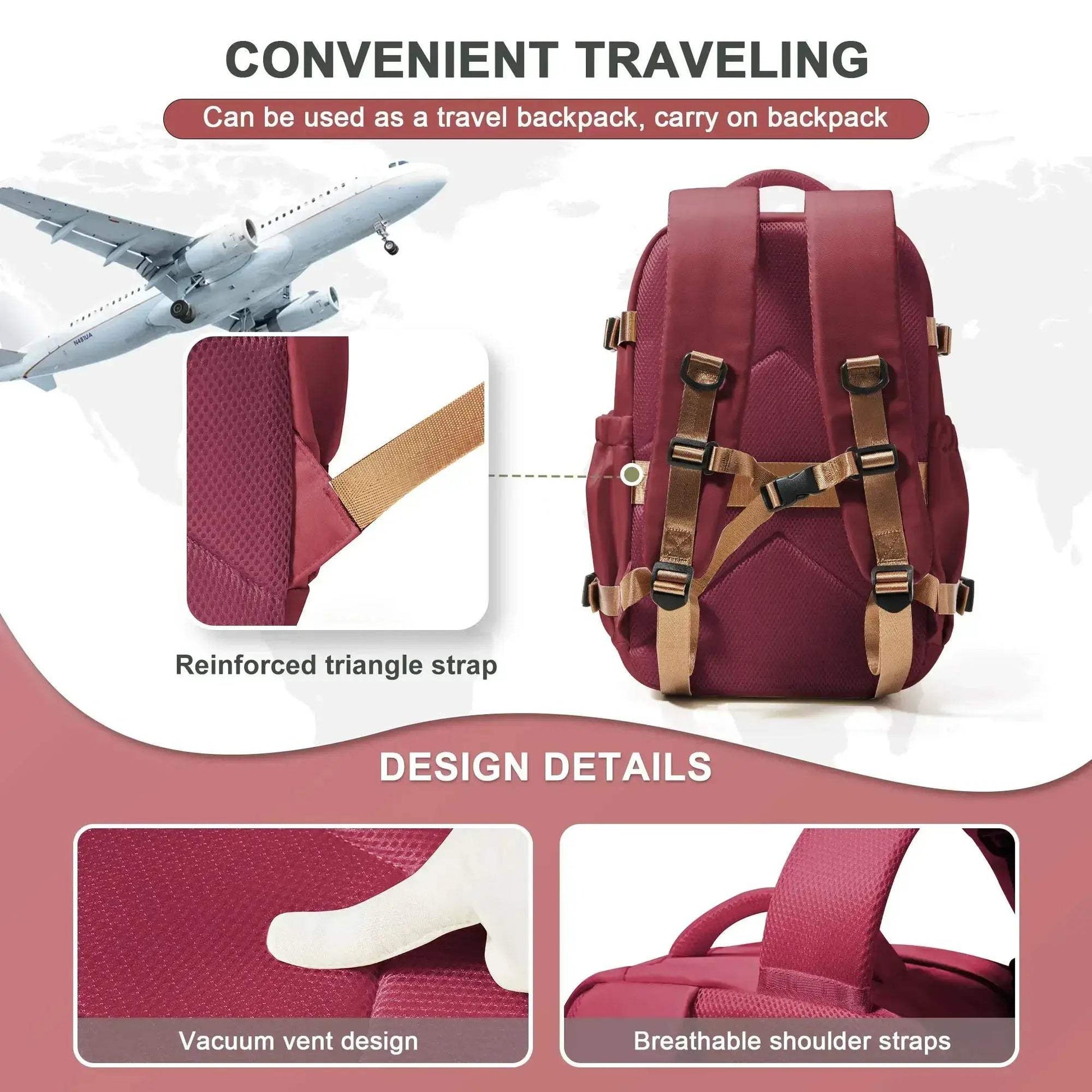 Waterproof Travel Backpack Carry On for 15.6 Inch Laptop - ToylandEU