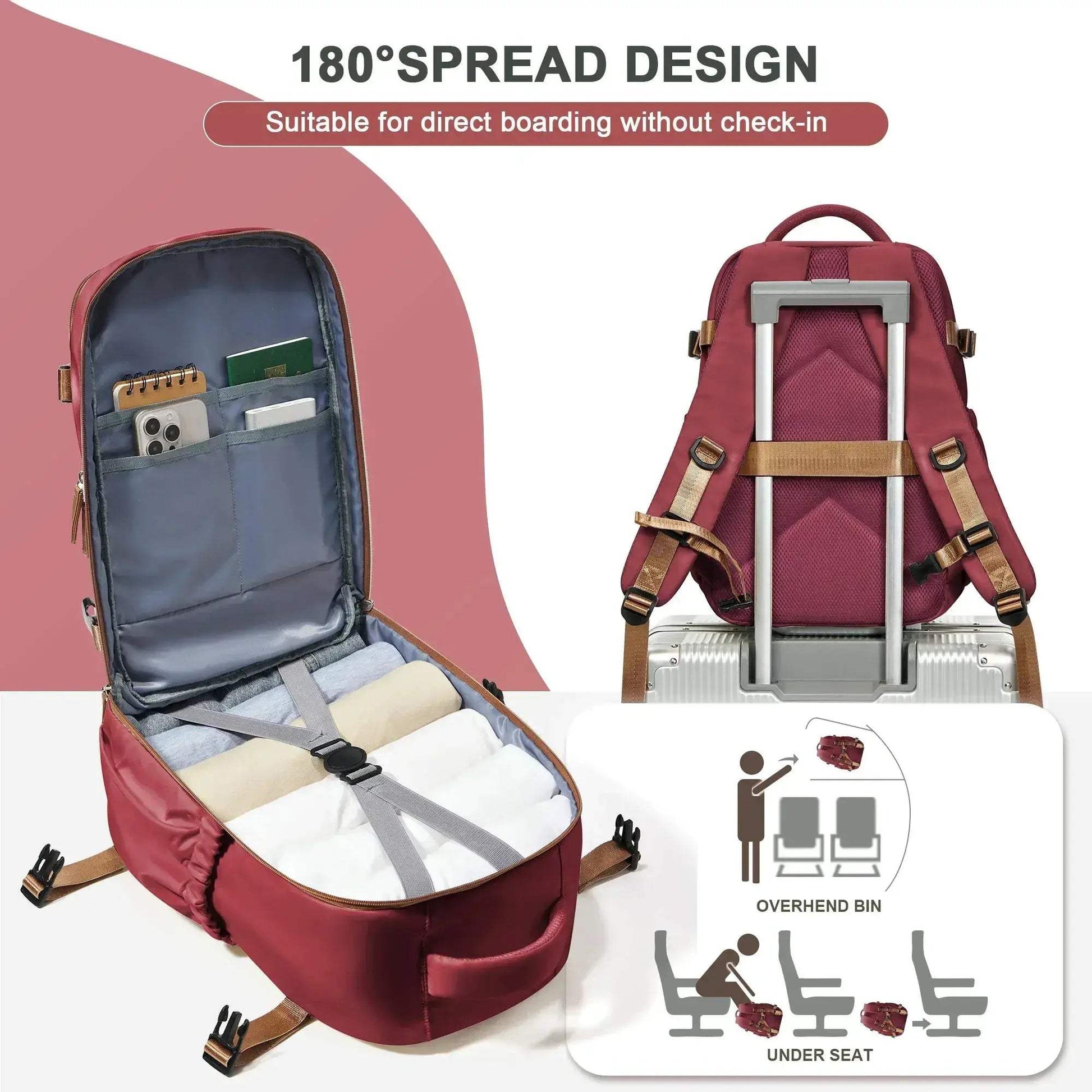 Waterproof Travel Backpack Carry On for 15.6 Inch Laptop - ToylandEU