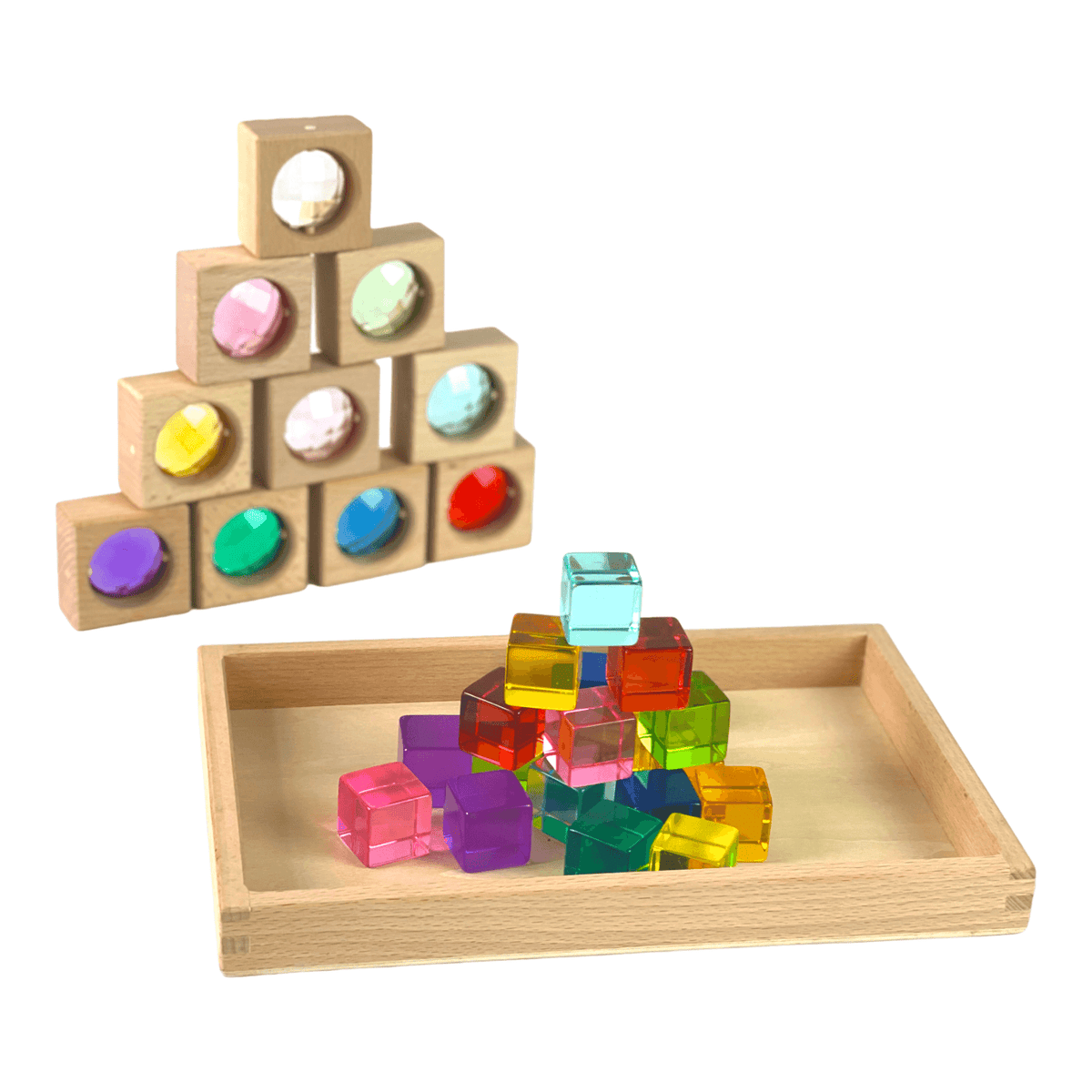 Gem Window Blocks | 30 Piece Set | With Storage Tray | Kids Building Play