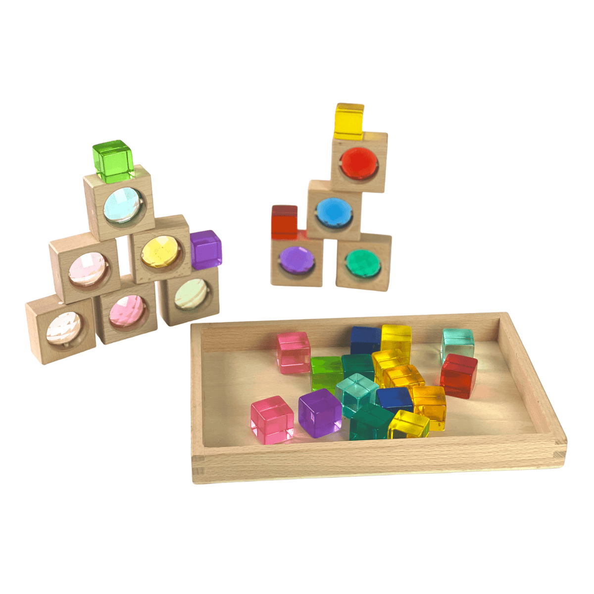 Gem Window Blocks | 30 Piece Set | With Storage Tray | Kids Building Play