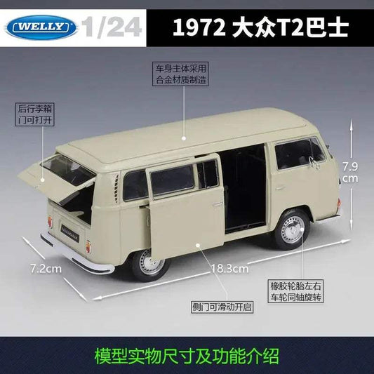 Welly 1 24 Volkswagen T1 T2 Bus Diecast Model Collectible - ToylandEU