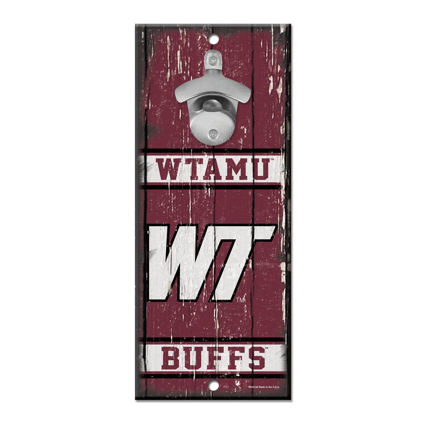 West Texas A M Buffs Wood Sign Bottle Opener 5x11 Inches - ToylandEU