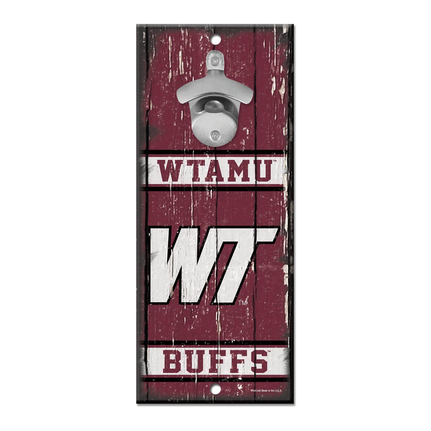 West Texas A M Buffs Wood Sign Bottle Opener 5x11 Inches - ToylandEU