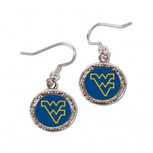 West Virginia Mountaineers Earrings Round Special Order - ToylandEU