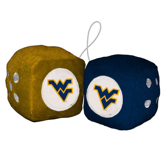 West Virginia Mountaineers Fuzzy Dice Plush 3 Inch Hanging - ToylandEU