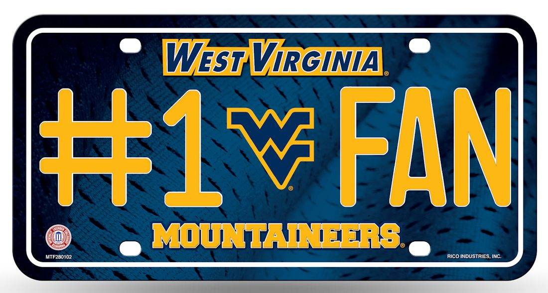 West Virginia Mountaineers License Plate Number One Fan - ToylandEU