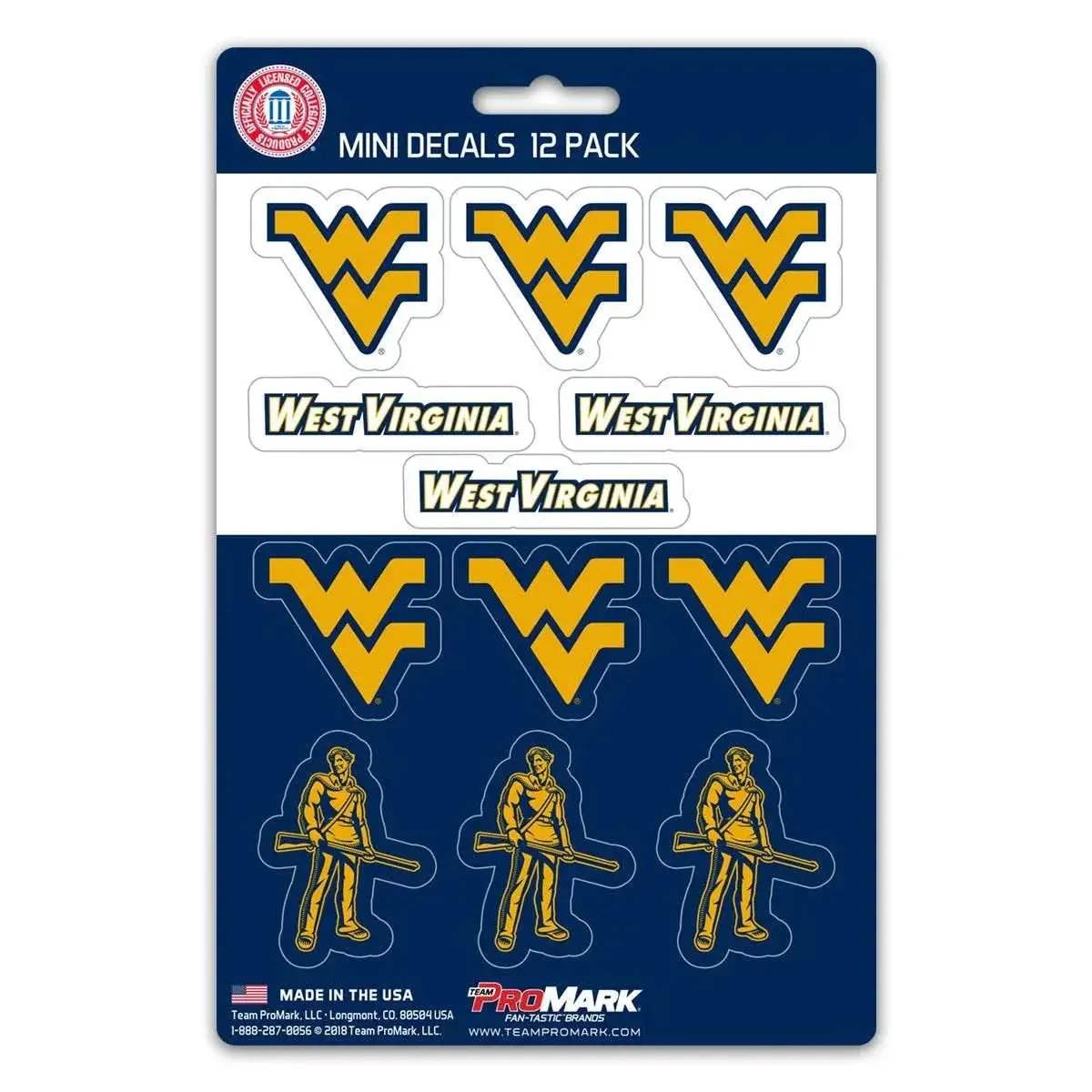  West Virginia Mountaineers Mini Decal Set 12 Pack Vinyl -  ToylandEU™