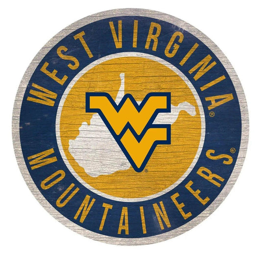  West Virginia Mountaineers Round Wood Sign 12 Inch Bracket -  ToylandEU™