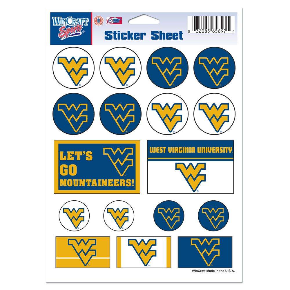 West Virginia Mountaineers Vinyl Decal Sheet 5 By 7 - ToylandEU
