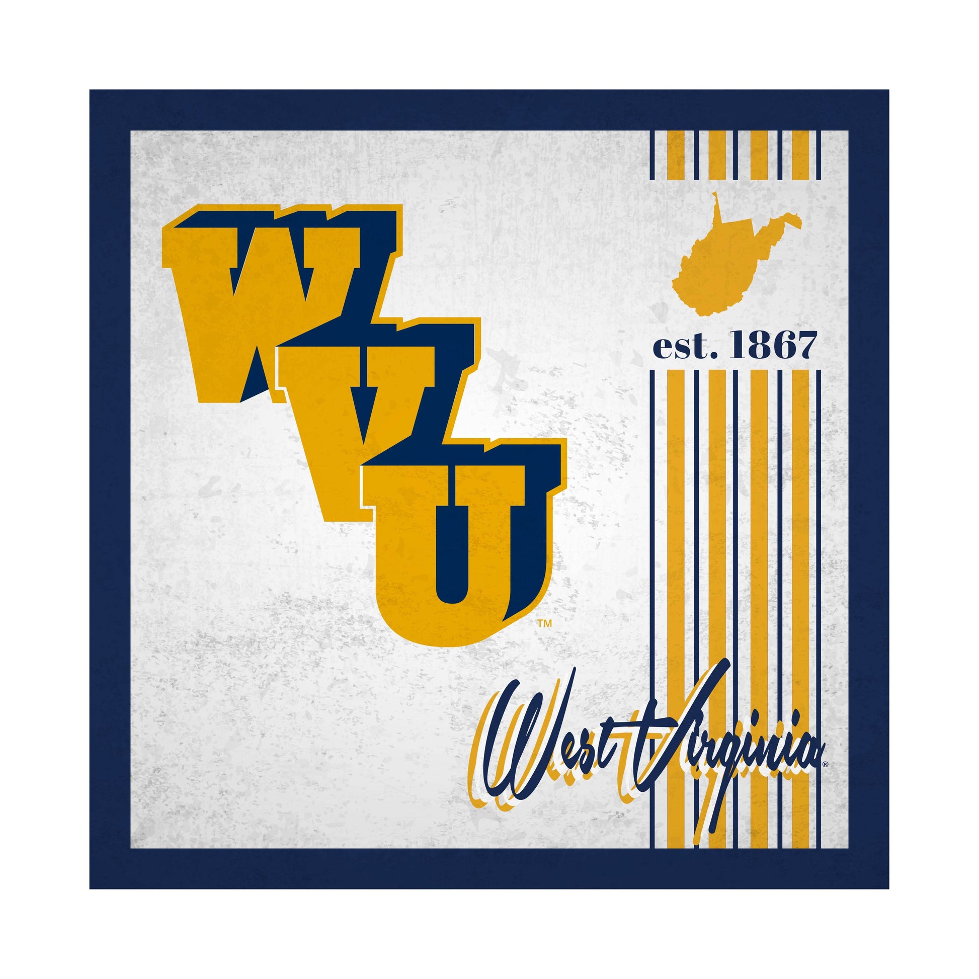 West Virginia Mountaineers Wooden Sign 10x10 Album Design - ToylandEU