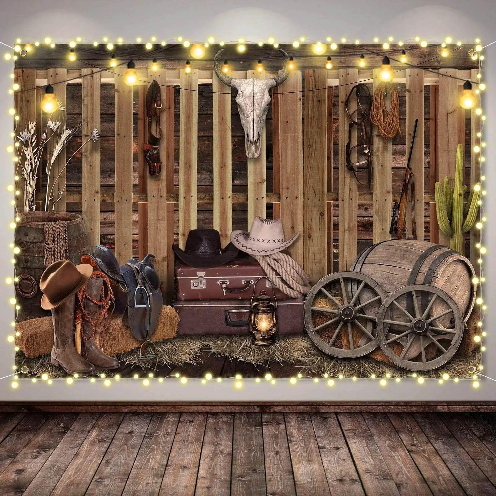  Western Cowboy Backdrop 7x5ft for Wild West Parties -  ToylandEU™