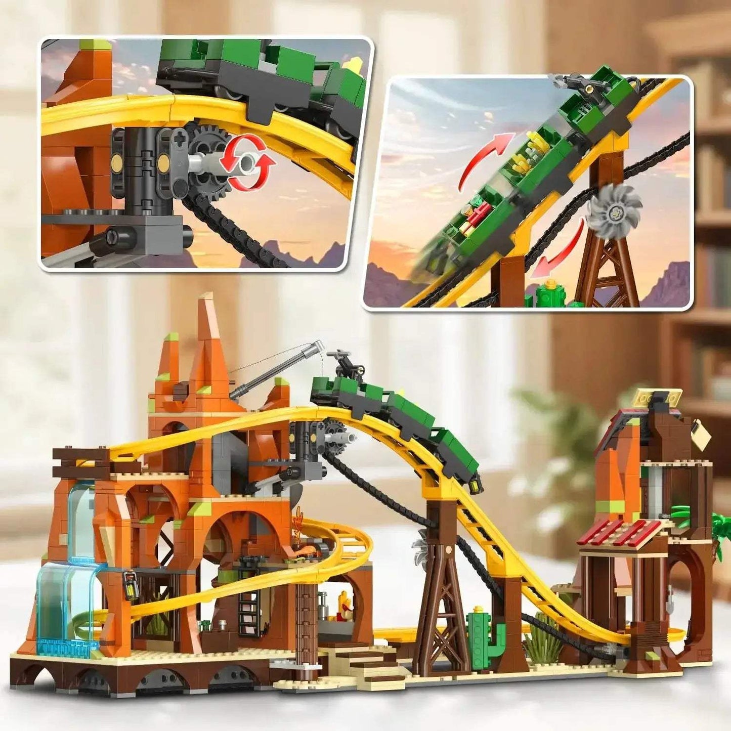 Western Roller Coaster Building Set With Mine Train Chain Drive - ToylandEU