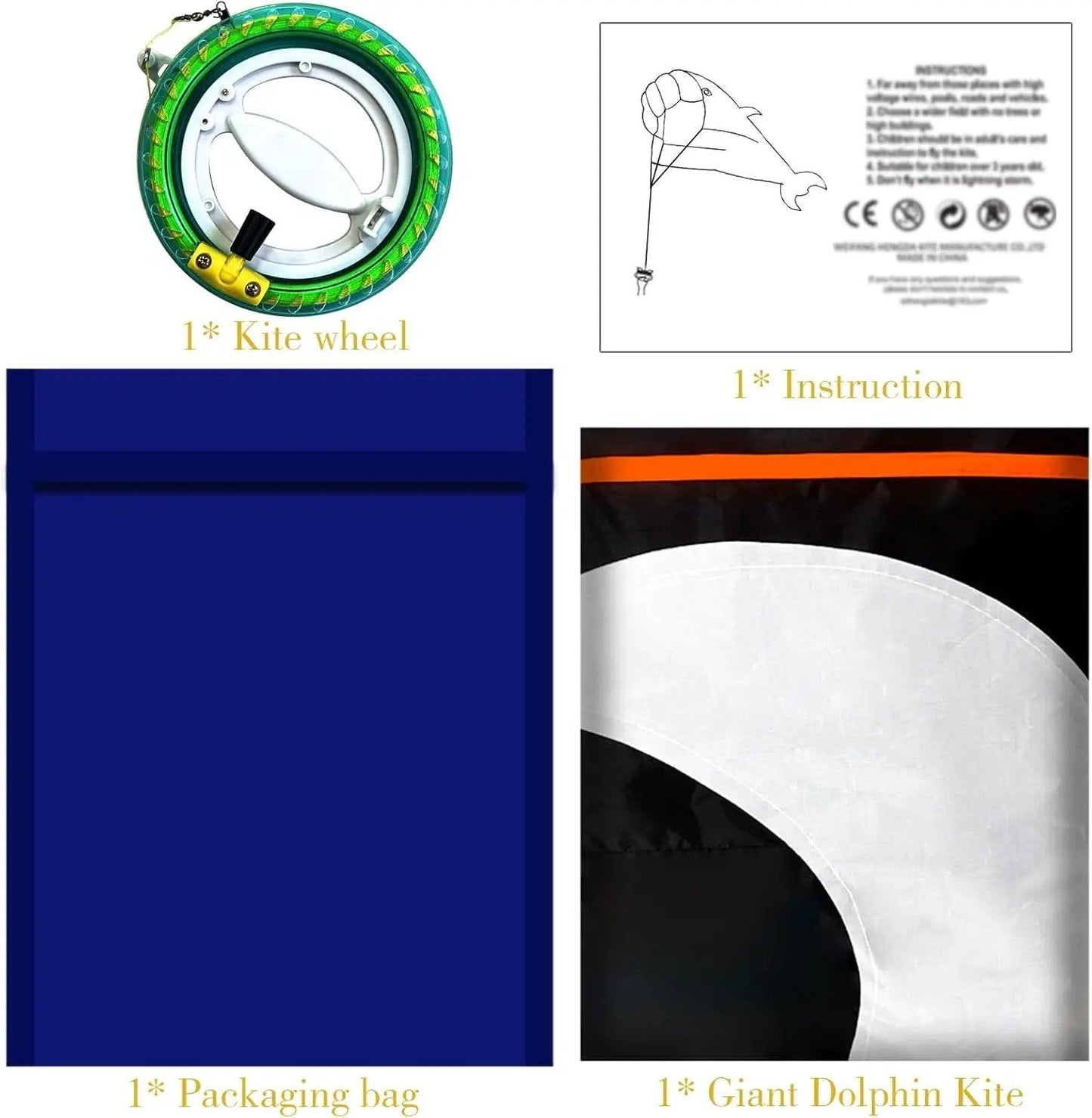  Whale Dolphin Kite | 57-Inch Single Line | Toylandeu™ 