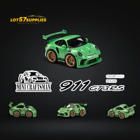 MINICRAFTSMAN 911 GT3 RS Egg Cart GREEN Limited to 299 PCS 1:64 Resin - ToylandEU