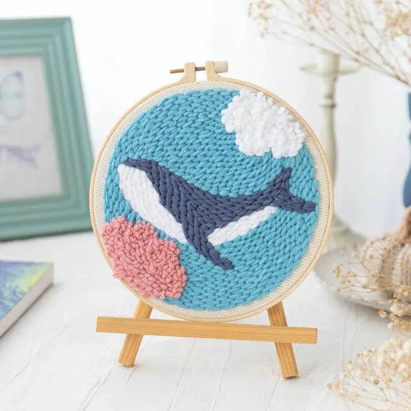  Whimsical Cartoon Punch Needle Embroidery Kit for Creative Home Decor -  ToylandEU™