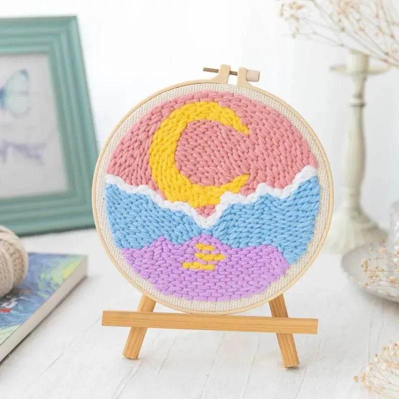  Whimsical Cartoon Punch Needle Embroidery Kit for Creative Home Decor -  ToylandEU™