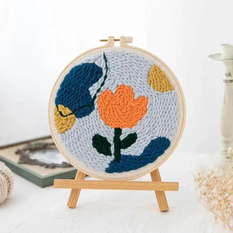  Whimsical Cartoon Punch Needle Embroidery Kit for Creative Home Decor -  ToylandEU™