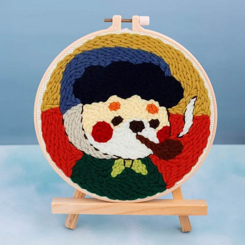 Whimsical Cartoon Punch Needle Embroidery Kit for Creative Home Decor - ToylandEU