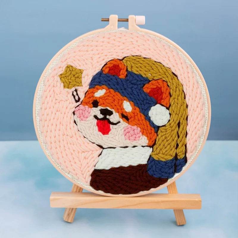Whimsical Cartoon Punch Needle Embroidery Kit for Creative Home Decor - ToylandEU