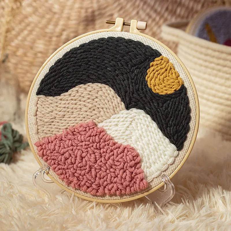 Whimsical Cartoon Punch Needle Embroidery Kit for Creative Home Decor - ToylandEU