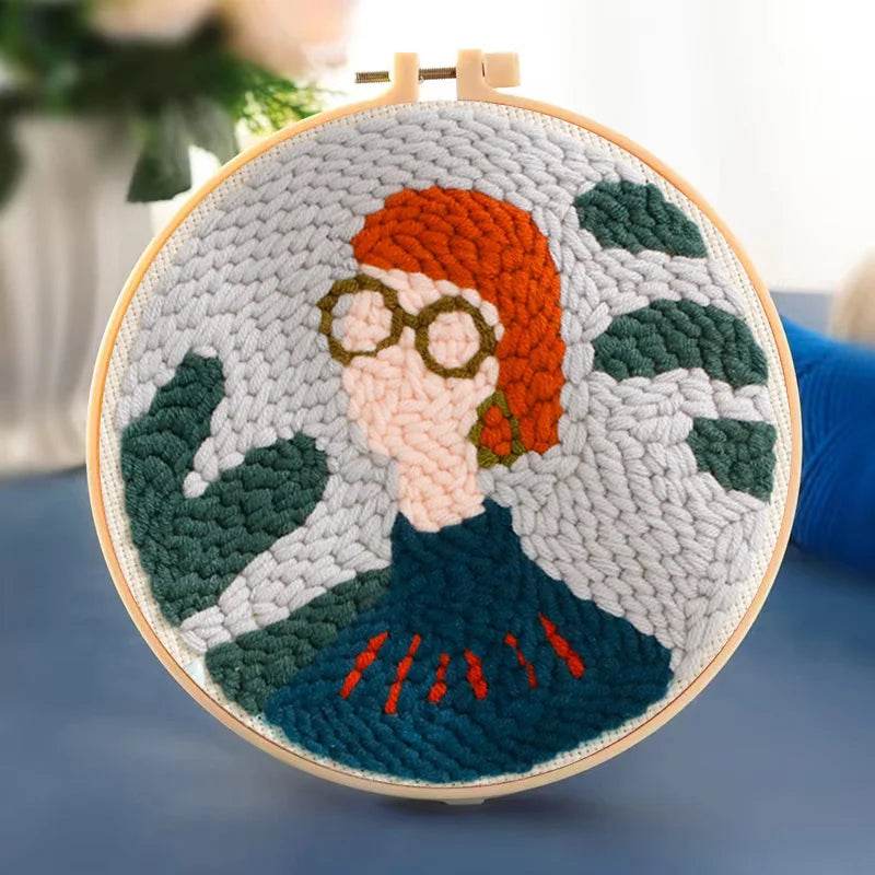 Whimsical Cartoon Punch Needle Embroidery Kit for Creative Home Decor - ToylandEU